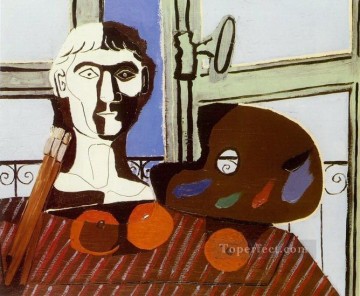 胸像とパレット 1925 年キュビズム パブロ・ピカソ Oil Paintings